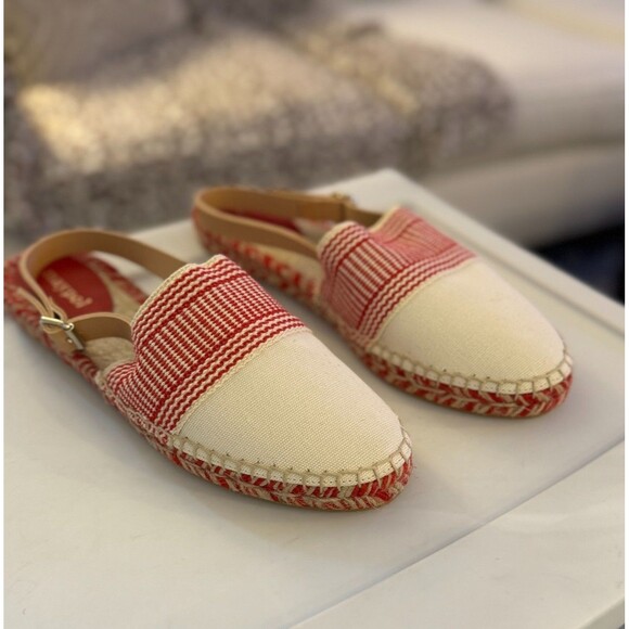 NEW Anthropologie x Maypol Women's Sandals Sz. 9.5 Red & White Espadrilles - Picture 5 of 13